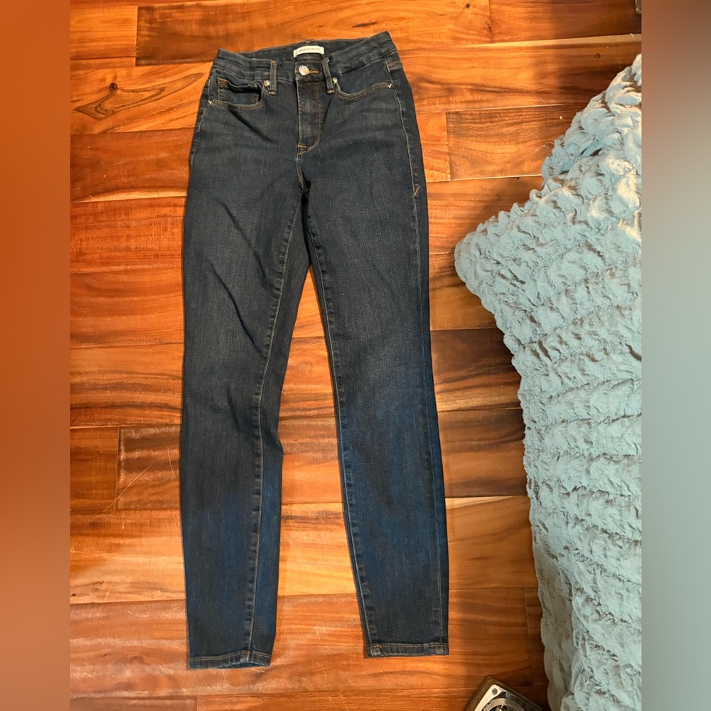 Good American Good Legs Skinny Jeans Size 28 Dark Wash High Rise Stretch (0474)
